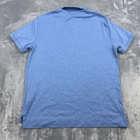 Polo Ralph Lauren Shirt Mens Large Short Sleeve Custom Slim Fit Blue Lightweight - Picture 2 of 8